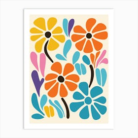 Flowers And Butterflies Art Print