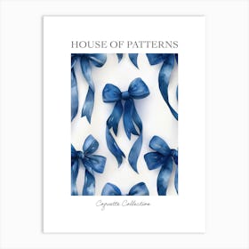 Blue Lace Bows 1 Pattern Poster Art Print