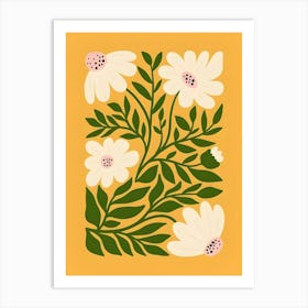 Daisies On Yellow Art Print