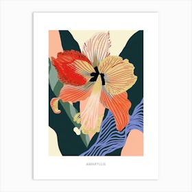 Colourful Flower Illustration Poster Amaryllis 4 Art Print