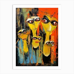 Frogs Abstract Expressionism 2 Art Print