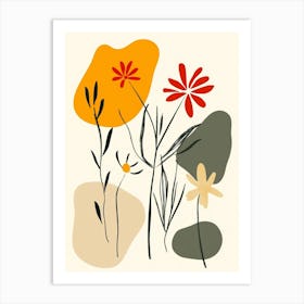 Abstract Flowers 55 Art Print