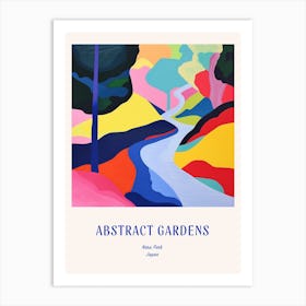 Colourful Gardens Nara Park Japan 2 Blue Poster Art Print