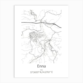 Enna,Italy Minimalist Map Art Print