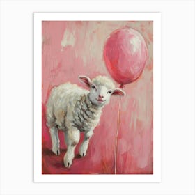 Cute Sheep 1 With Balloon Art Print