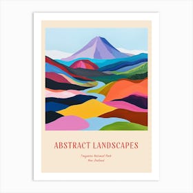 Colourful Abstract Tongariro National Park New Zealand 3 Poster Art Print
