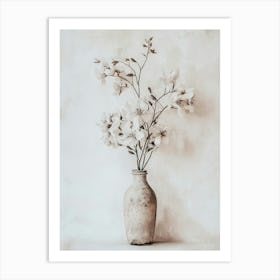 Zarte Blumen Boho-style, romantische Botanische Blumen Malerei in der Vase Art Print