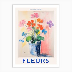 French Flower Poster Geranium Art Print