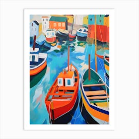 Boats at Bay 1 Art Print