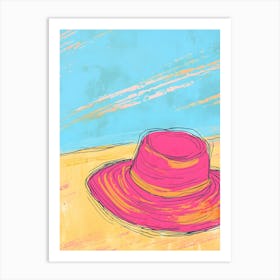 Hat On The Beach Affiche