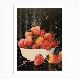 Art Deco Strawberry Still Life 1 Art Print