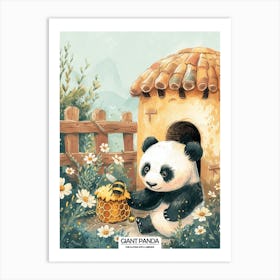 Giant Panda Playing With A Beehive Poster 2 Art Print