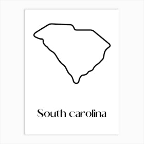 South Carolina Map Art Print