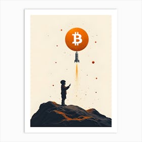 Bitcoin Rocket 3 Art Print