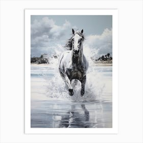 A Horse Oil Painting In Diani Beach, Kenya, Portrait 1 Art Print