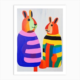 Colourful Kids Animal Art Chipmunk 3 Art Print