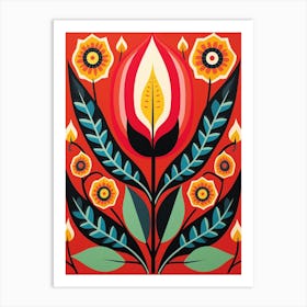 Flower Motif Painting Tulip 3 Art Print