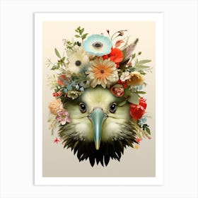 Bird With A Flower Crown Kiwi 5 Art Print