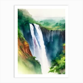 Jog Falls, India Water Colour  (2) Art Print