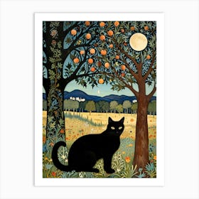 William Morris Black Cat In The Orchard Art Print