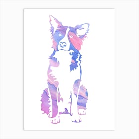 Animal Negative Space ― Dog Purple Art Print