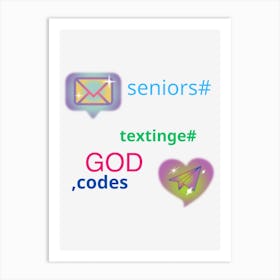 Seniors Texting God Codes Art Print