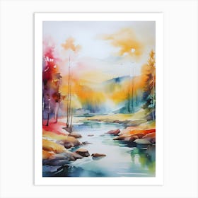 Watercolor Of A River 6 Art Print