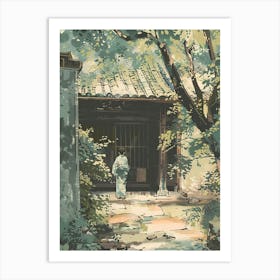 Kyoto Japan 5 Retro Illustration Art Print