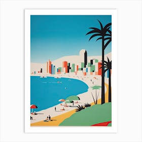 Copacabana Beach, Brazil, Bold Outlines 4 Art Print