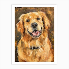 Golden Retriever Acrylic Painting 7 Art Print