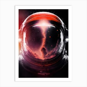 Astronaut Helmet Space Art Print
