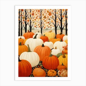 Pumpkin Patch Illustration 4 Art Print