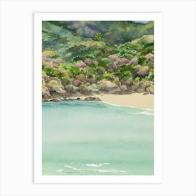Tayrona National Park Colombia Water Colour Poster Art Print