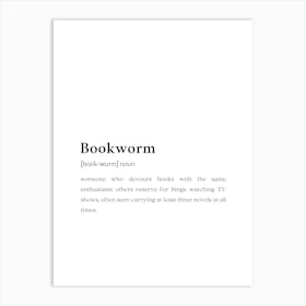 Bookworm Funny Definition Wall Art Print