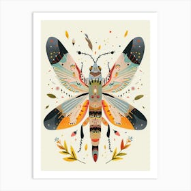 Colourful Insect Illustration Firefly 1 Art Print