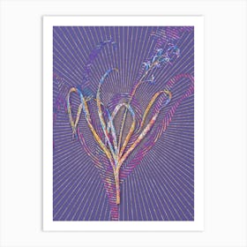 Geometric Dutch Hyacinth Mosaic Botanical Art on Veri Peri n.0018 Art Print