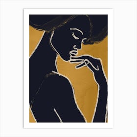 Minimal Abstract Art Woman Portrait 2 Art Print