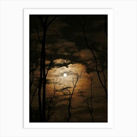 Full Moon In The Forest Art Print