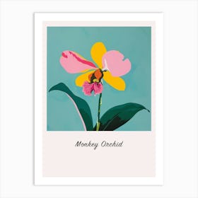 Monkey Orchid 2 Square Flower Illustration Poster Art Print