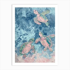 Aqua Sea Turtle Painting 2 Art Print