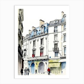 Paris Street Illustration Art Print