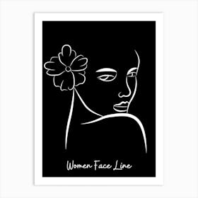 Women Face Line 6 Art Print
