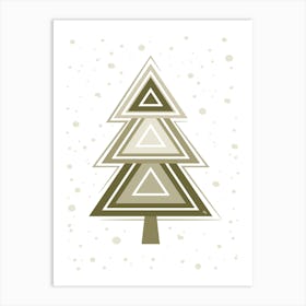 Beige Xmas Tree Art Print