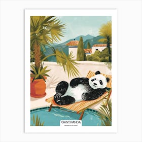 Giant Panda Relaxing In A Hot Spring Poster 129 Art Print