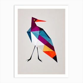 Stork Origami Bird Art Print