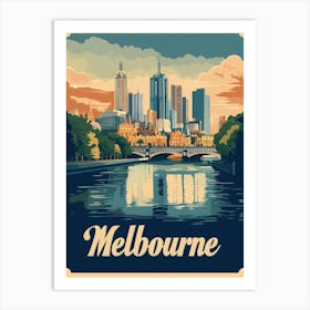 Aihrgdesign A Retro Travel Poster For Melbourne Featuring The Cac98e4a 56f6 42b0 B50c 64c267869954 3 Art Print