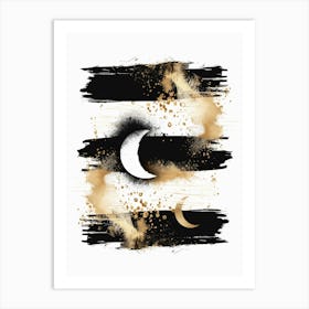 Moon And Crescent Painting Art Print