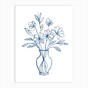 Blue Floral Still Life Art Print