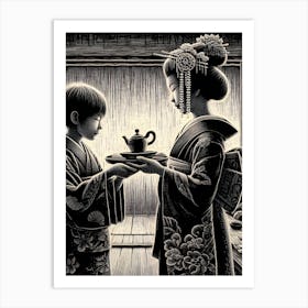 Creative Geisha Illustration 70 Art Print