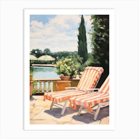 Sun Lounger By The Pool In Padua Italy Art Print